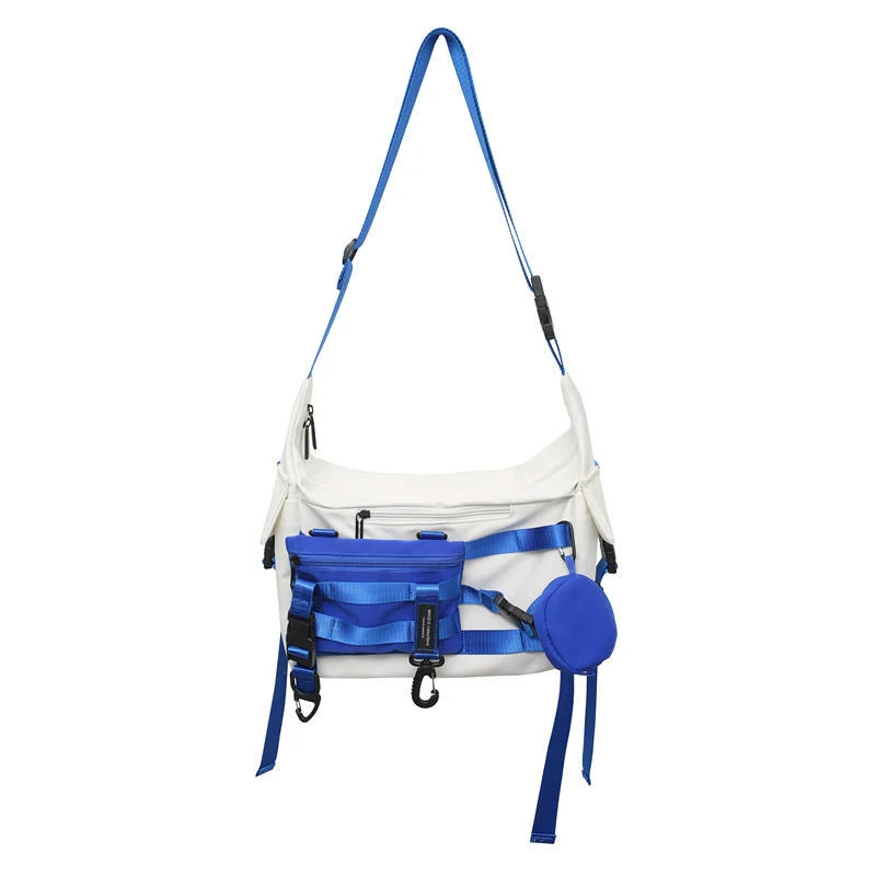 Detachable-Strap Travel Crossbody Bag White color SKU reference