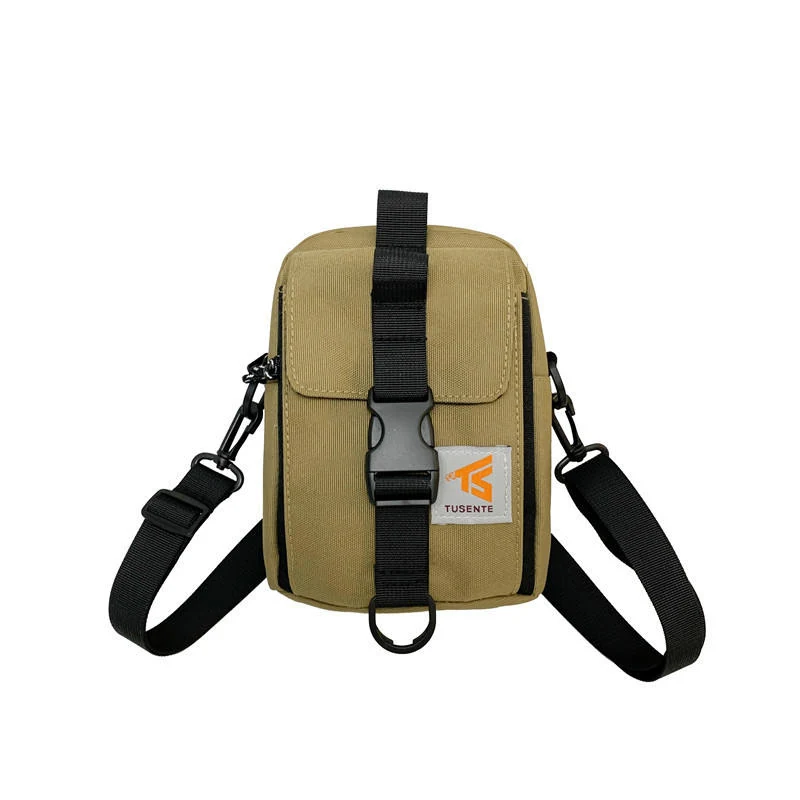 Square Polyester Mini Crossbody Bag in Three Colors Dark Khaki color SKU reference