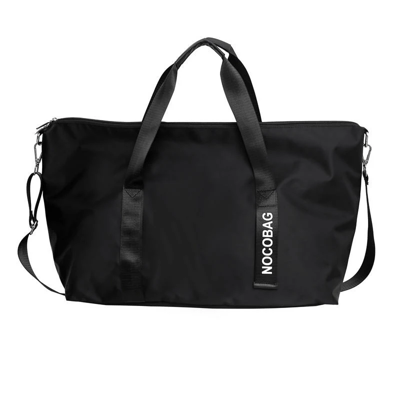 Nylon Gym Duffel Weekender with Foldable Profile Black color SKU reference