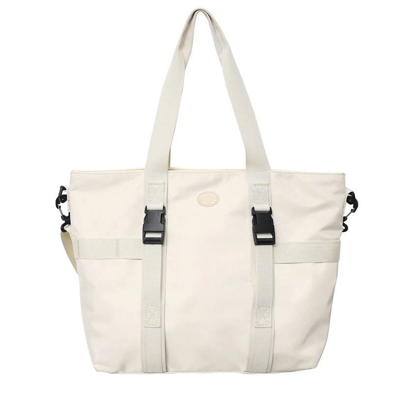 Oxford Travel Tote with Zipper Closure White color SKU reference