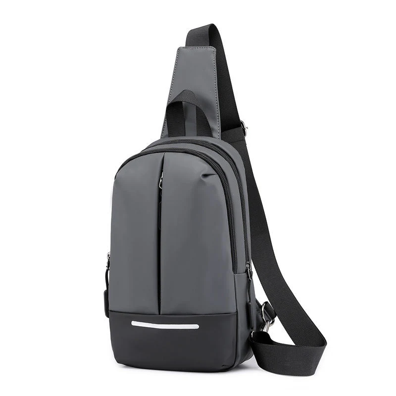 Polyester Chest Crossbody Bag in Four Colors Gray color SKU reference