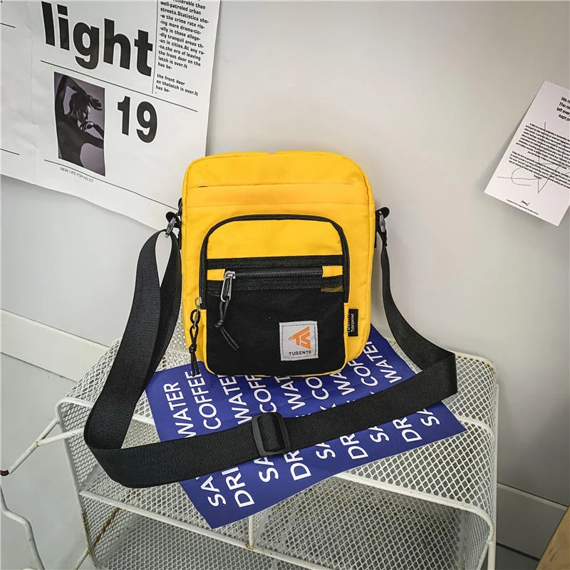 Polyester Crossbody Bag for Everyday Carry Yellow color SKU reference