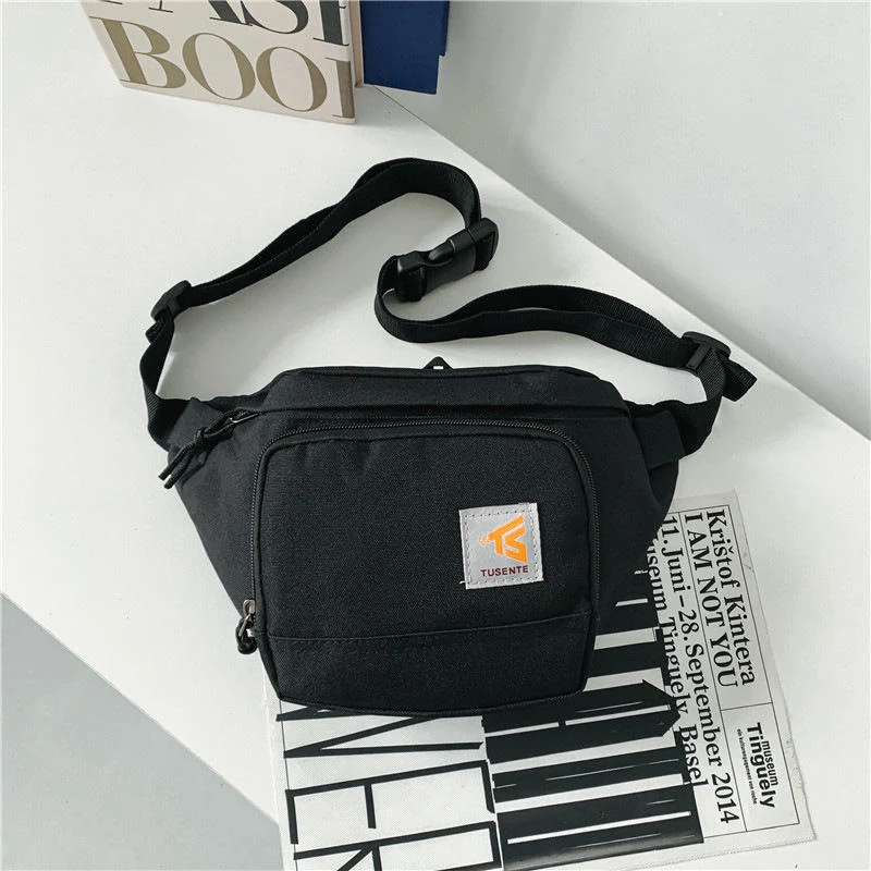 Polyester Sports Chest and Crossbody Bag Black color SKU reference