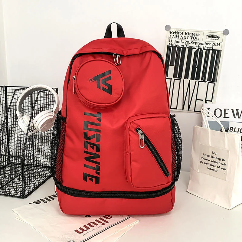 Large-Capacity Oxford Travel Backpack Red color SKU reference