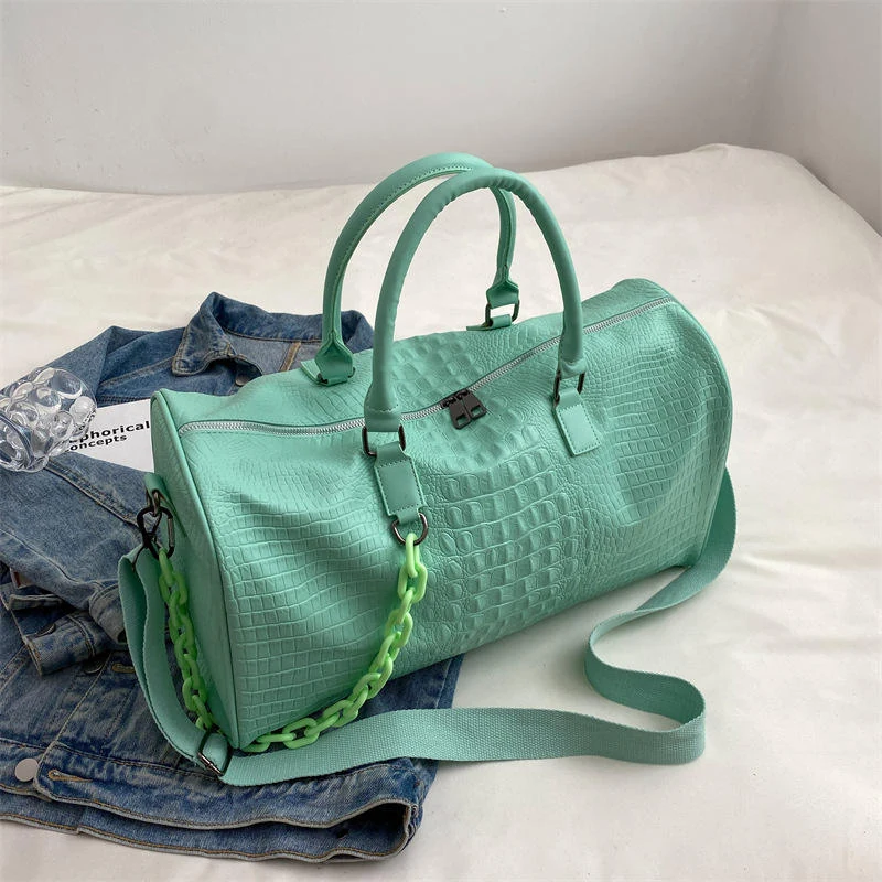 PU Sports and Gym Weekender Duffel Green color SKU reference