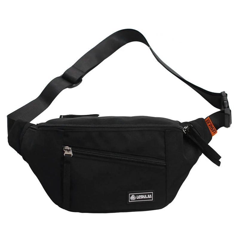 Polyester Student Chest and Crossbody Bag Black color SKU reference