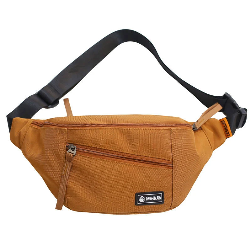 Polyester Student Chest and Crossbody Bag Light Brown color SKU reference
