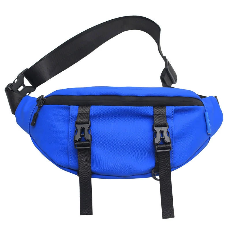 Large-Capacity Polyester Chest Bag with Zipper Deep Blue color SKU reference