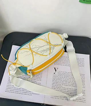 Reflective Drawstring Polyester Chest Bag Yellow color SKU reference