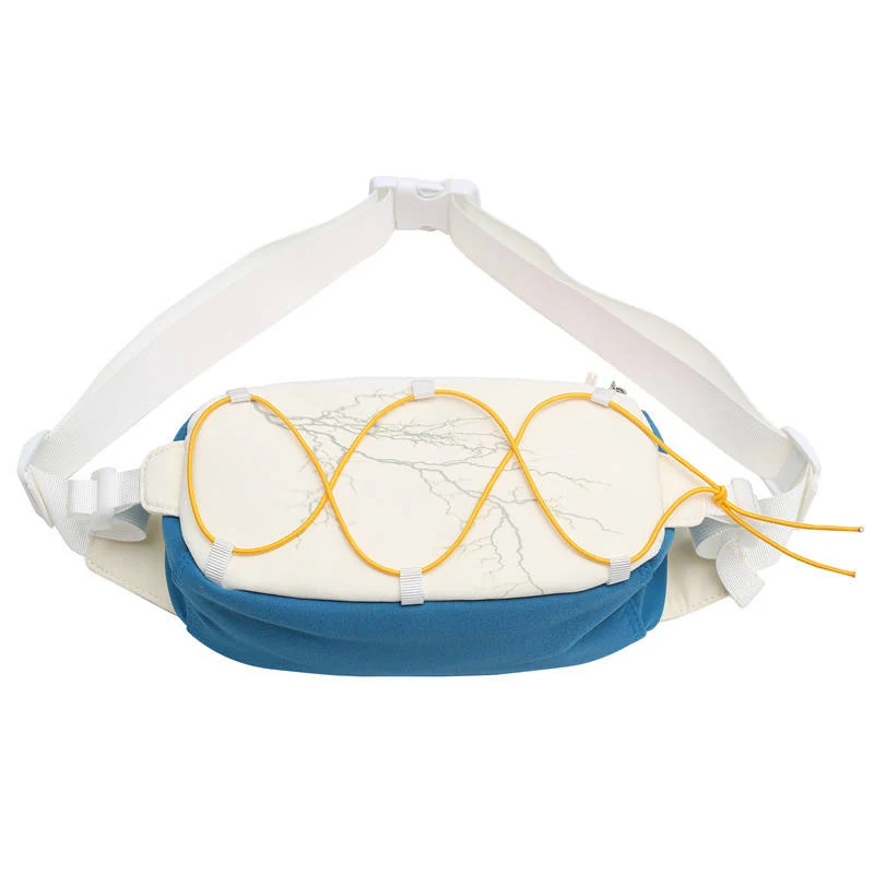 Reflective Drawstring Polyester Chest Bag Sky Blue color SKU reference