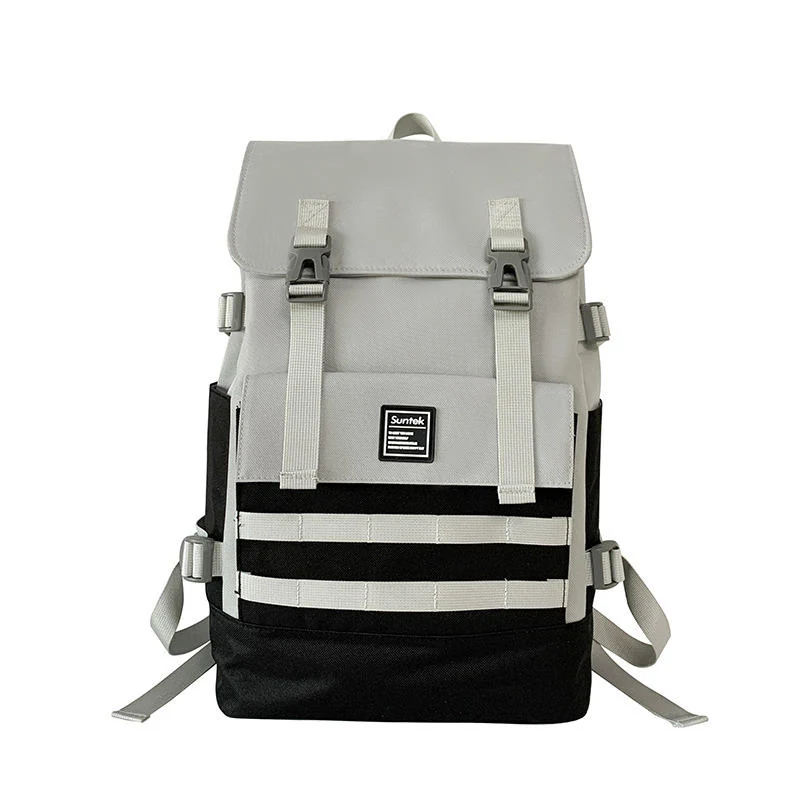 Water-Resistant Nylon Student and Travel Backpack Black color SKU reference