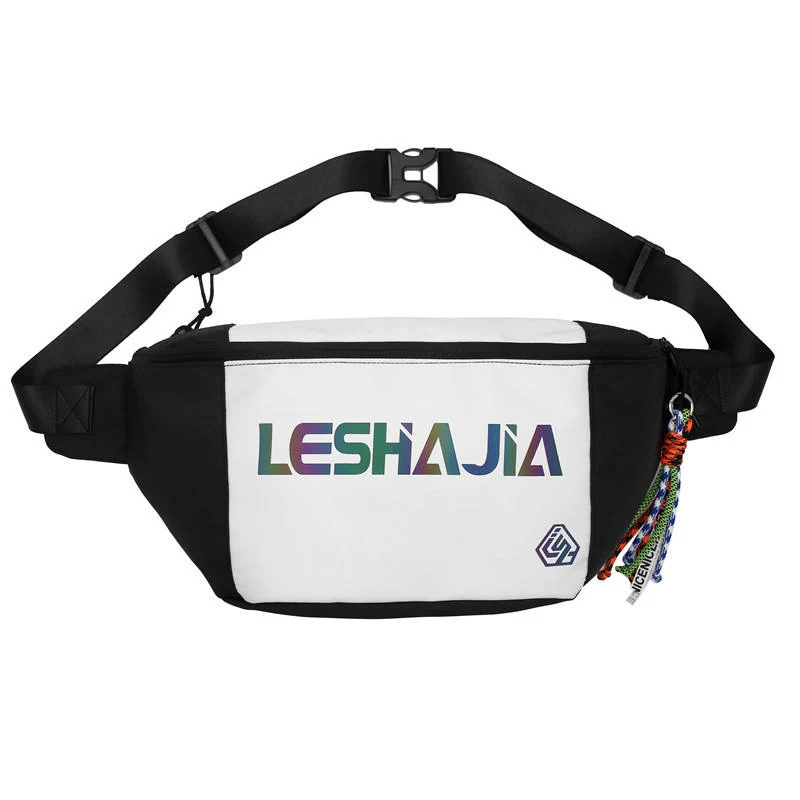 Reflective Polyester Chest Bag with Bow Detail White color SKU reference