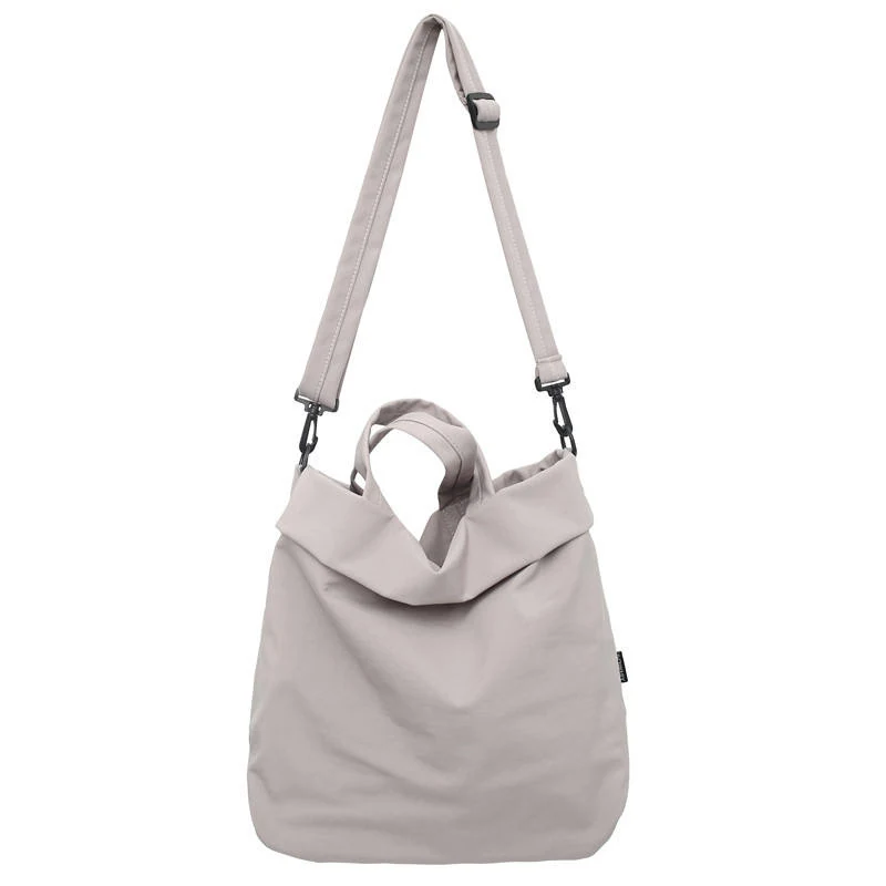 Nylon Travel Tote with Detachable Shoulder Strap Gray color SKU reference
