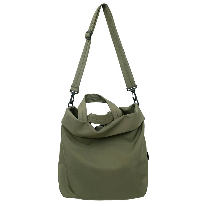 Nylon Travel Tote with Detachable Shoulder Strap Green color SKU reference