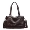 Croc-Embossed PU Travel Duffel with Adjustable Strap Coffee Brown color SKU reference