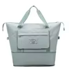 Expandable Color-Block Nylon Sports Weekender Bag Light green color SKU reference