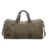 Letter-Print Canvas Travel Duffel with Wet/Dry Pocket Green color SKU reference
