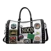 PU Travel Organizer Bag with Patch-Style Front Panels Silver color SKU reference