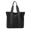 Nylon Tall Tote with Side Storage and Adjustable Strap Black color SKU reference