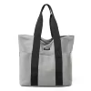 Nylon Tall Tote with Side Storage and Adjustable Strap Gray color SKU reference