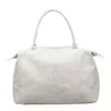 40 L PU Travel Duffel with Laptop Pocket and Corner Wrap White color SKU reference