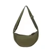 Nylon Crescent Crossbody Bag with Adjustable Strap Olive green color SKU reference