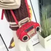 Retro Radio-Inspired PU Crossbody Bag Red color SKU reference