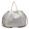 Polyester Drawstring Tote with Removable Strap White color SKU reference