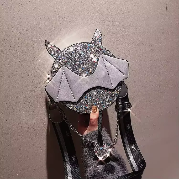 Reflective Sequin Character Mini Clutch product reference image