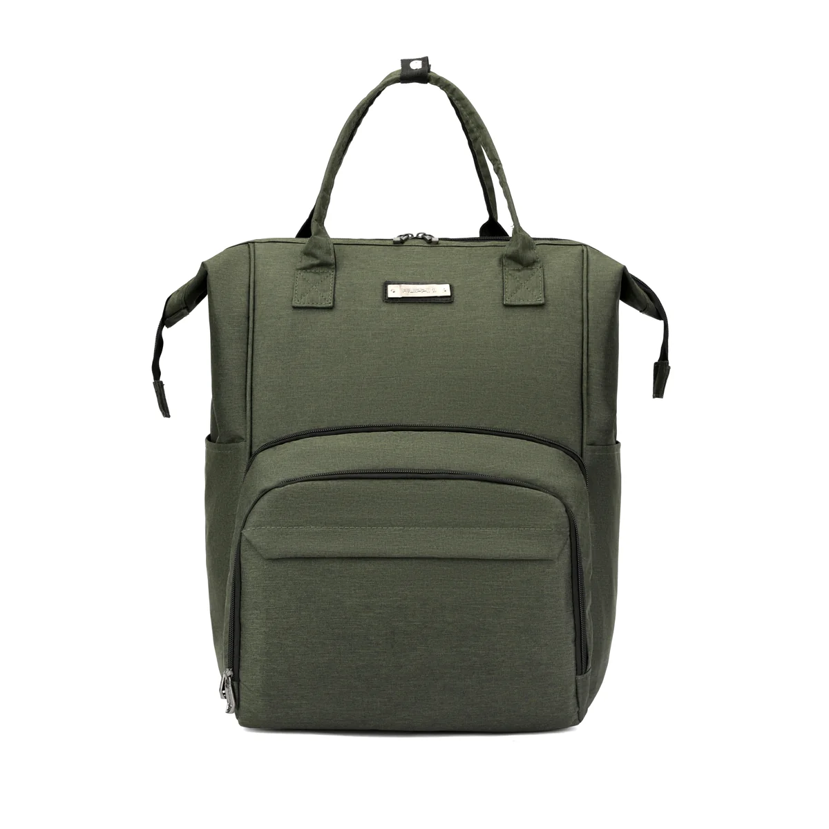 Wheeled Travel Backpack with Removable Quiet Wheels Green · backpack setup SKU overview reference