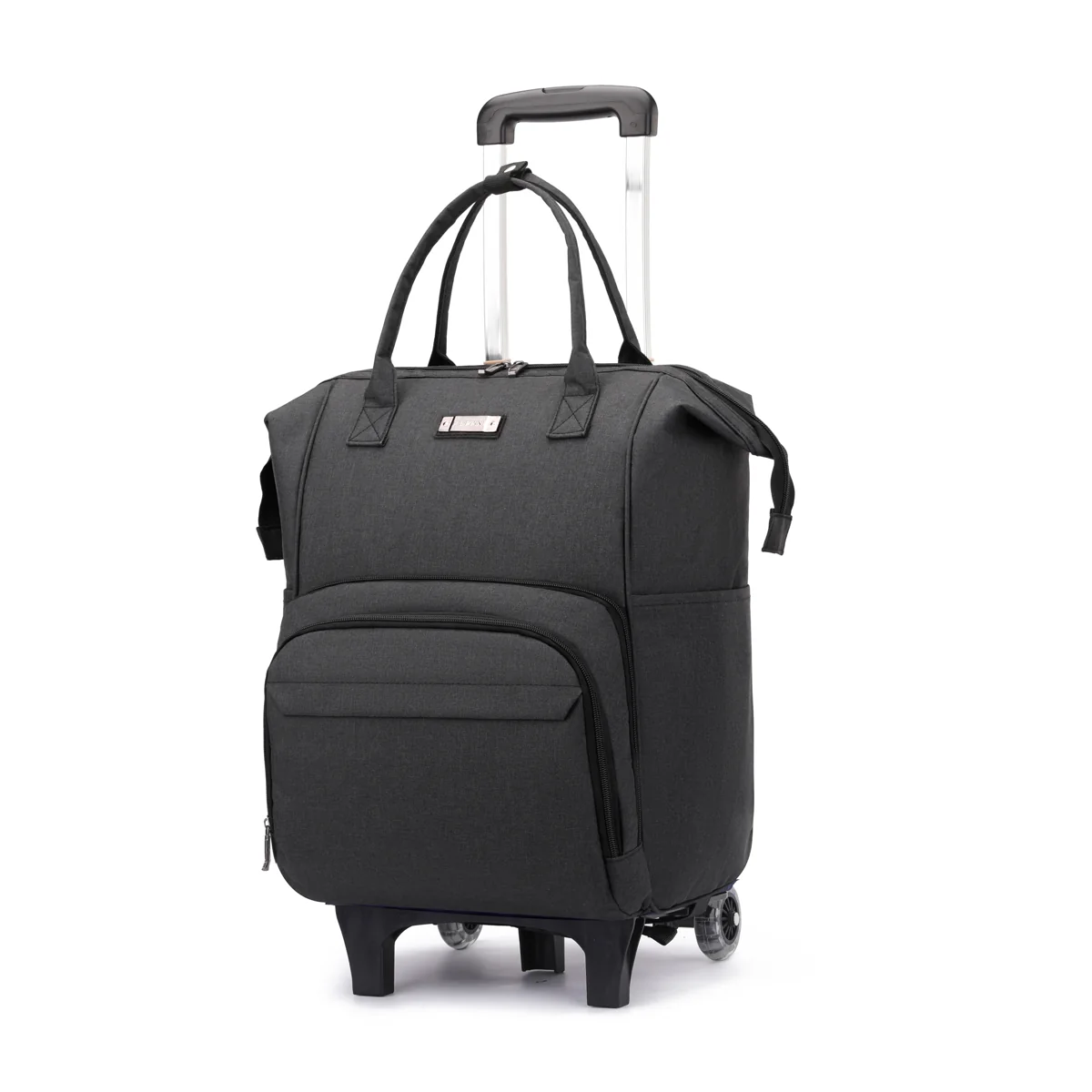 Wheeled Travel Backpack with Removable Quiet Wheels Black · two-wheel setup SKU overview reference