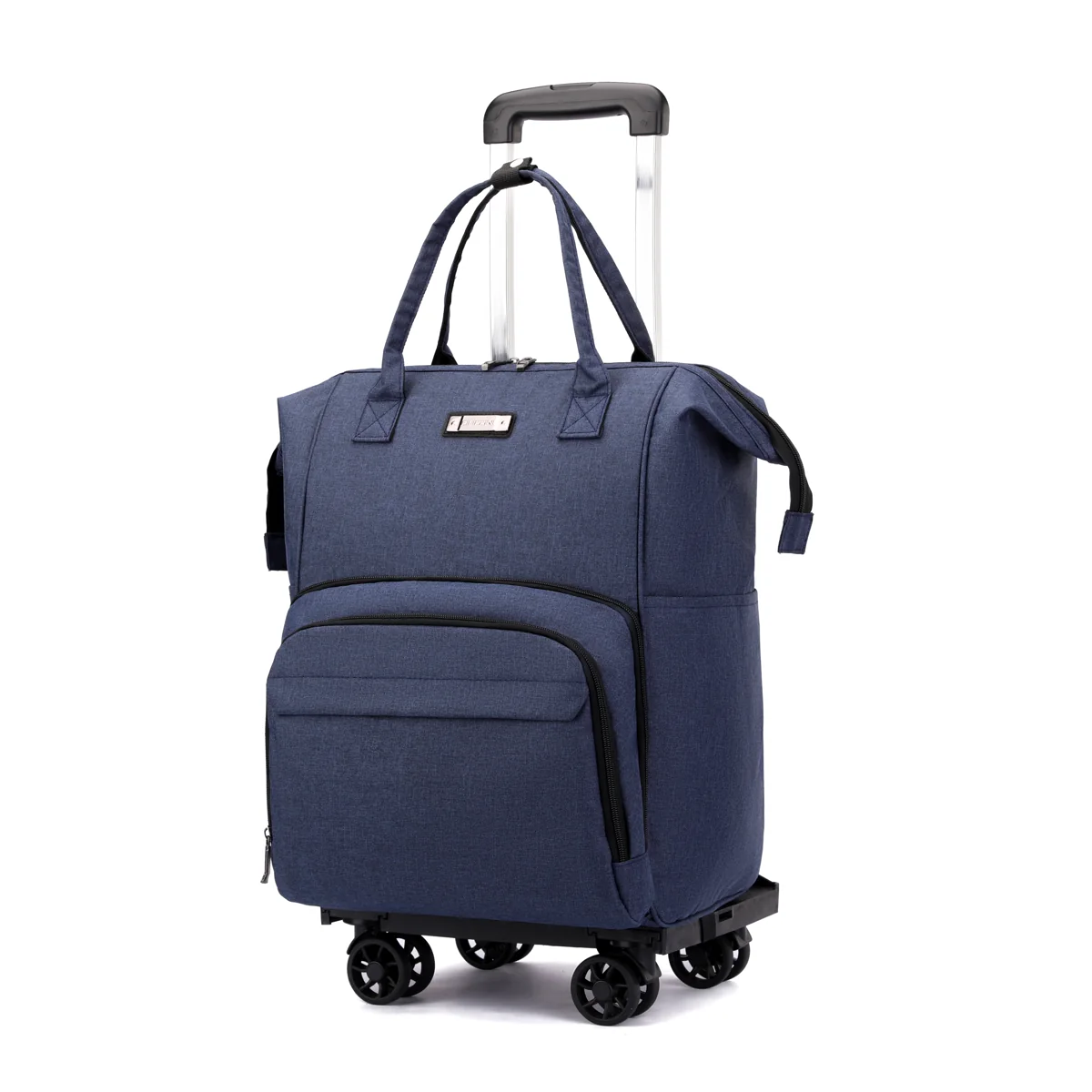 Wheeled Travel Backpack with Removable Quiet Wheels Blue · four-wheel setup SKU overview reference